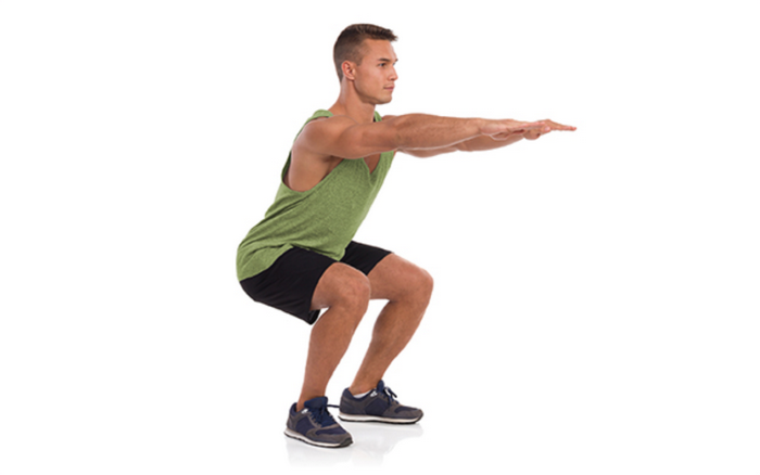 Tập cơ chân cho nam bằng động tác Squat